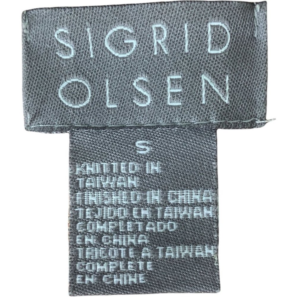 Sigrid Olsen Small Sweater Tank Orange Sleeveless Fall Viscose V Neck - Picture 4 of 6